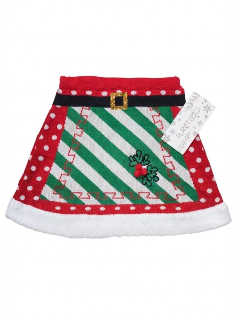 NEW Planet Gold Ugly Christmas Sweater Knit Mini Skirt Womens Medium Festive